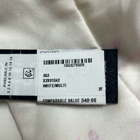 BCBG Maxazria Pink White Floral Satin Mini Dress Belted Pockets NWT 16 $348 MSRP - Picture 11 of 16